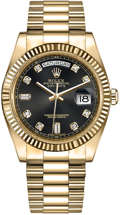 rolex day date gold mit schwarzem blatt|Rolex Day-Date bracelets.